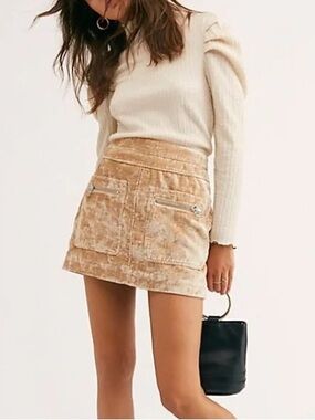 Free People Dust to Dust Velvet Skirt | Size 0